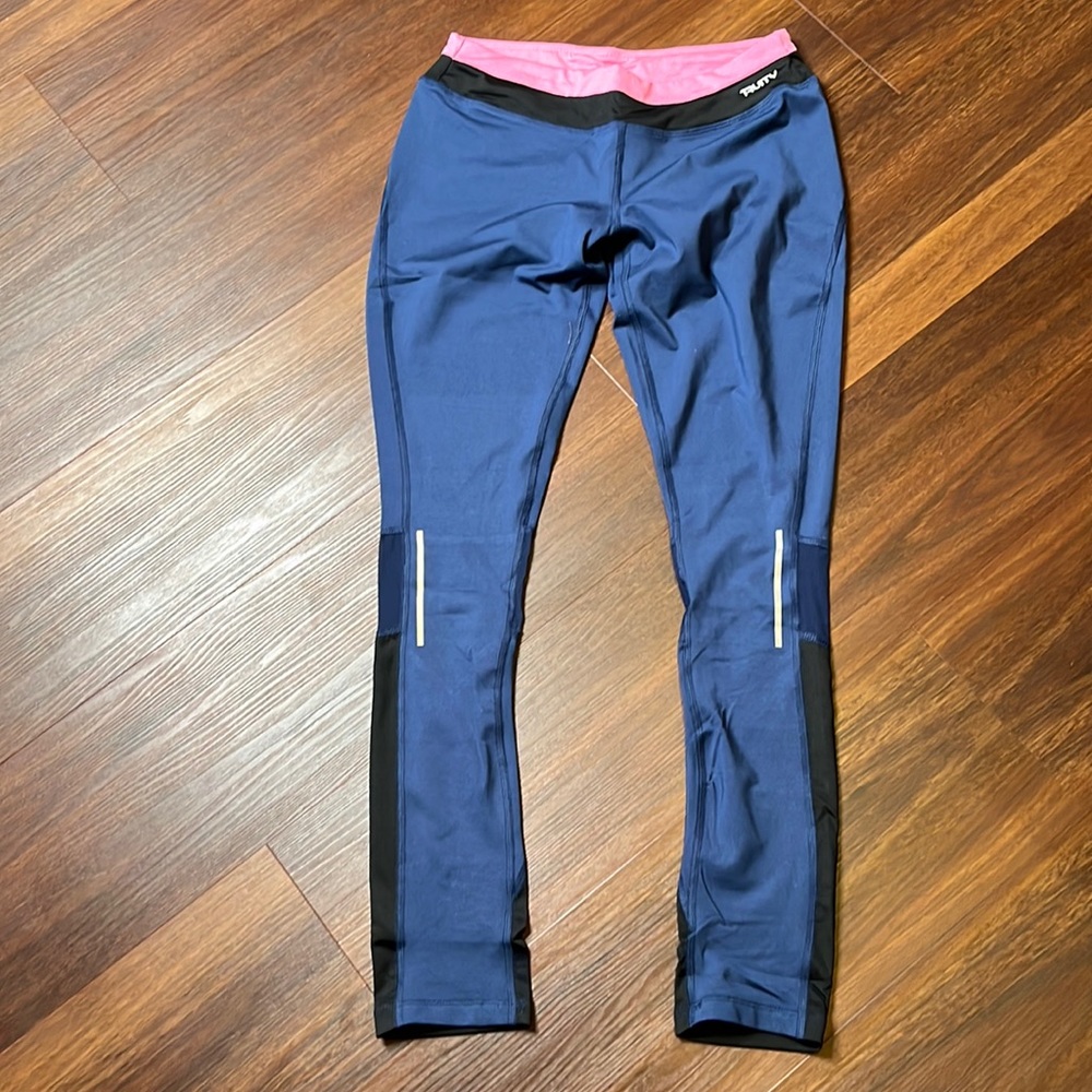 Truity, womens leggings, small, navy/black/pink, new with tags